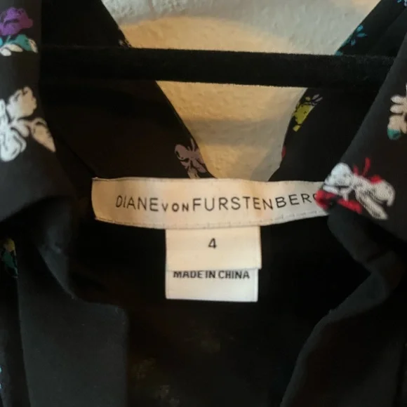 DVF butterfly black silk sheer blouse - Picture 3 of 3